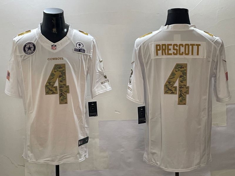 Men Dallas Cowboys #4 Prescott White admiral 2024 Nike Limited NFL Jersey style 4->detroit lions->NFL Jersey
